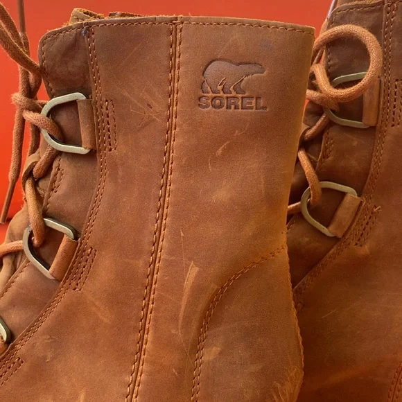 Sorel Brushed Leather Winter Wedge Boots - Picture 3 of 6